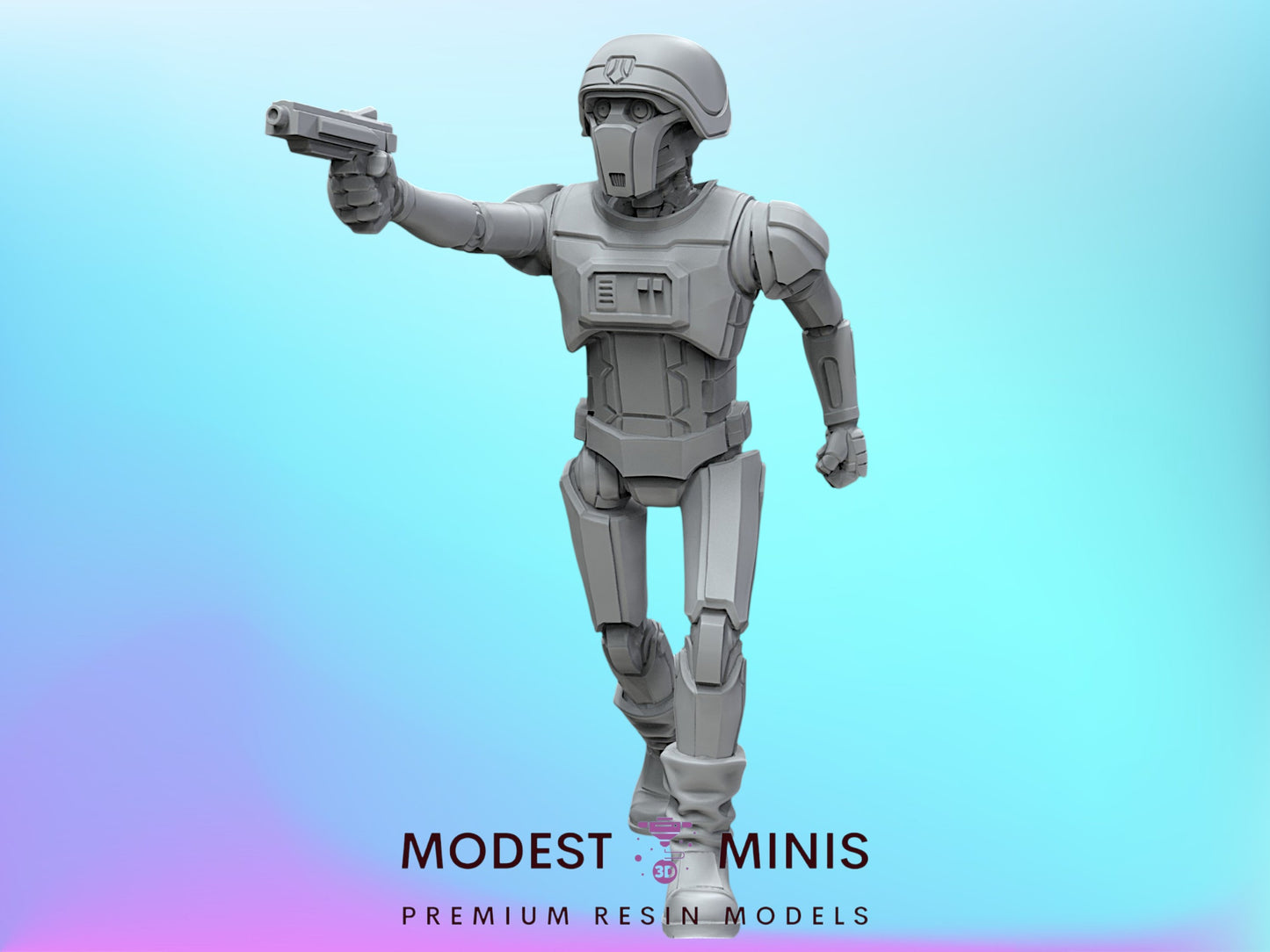Veteran Police Droid - 28mm - 40mm Scale Black Remnant Star Wars Mini