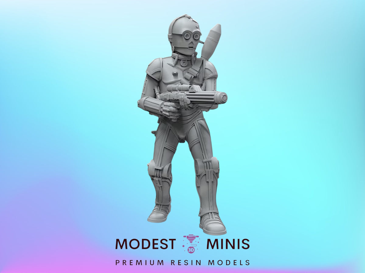 Armed Protocol Droid - 28mm - 40mm Scale Black Remnant Star Wars Mini