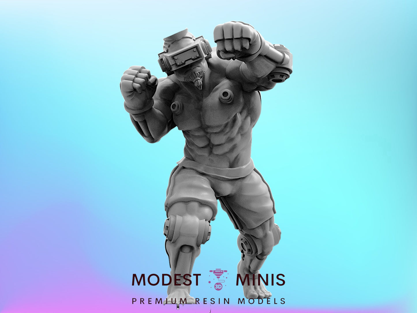 Cyber MMA Fighter Randy Orkloin - 32mm Scale Alien Miniature | Papsikels