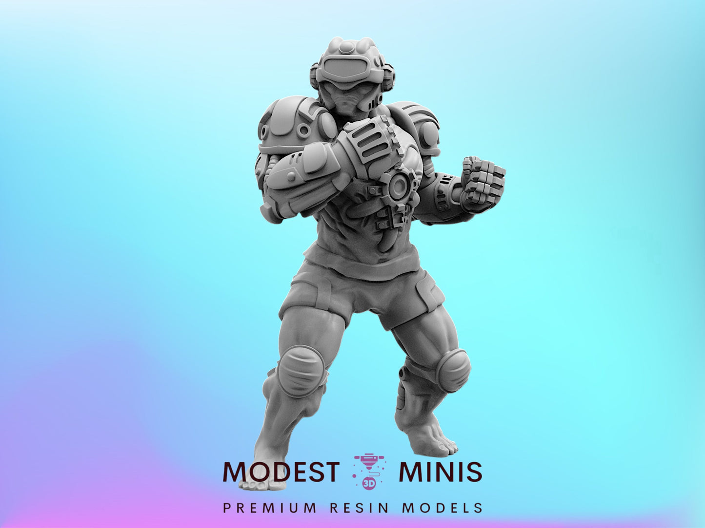 Cyber MMA Fighter Rayu - 32mm Scale Alien Miniature | Papsikels