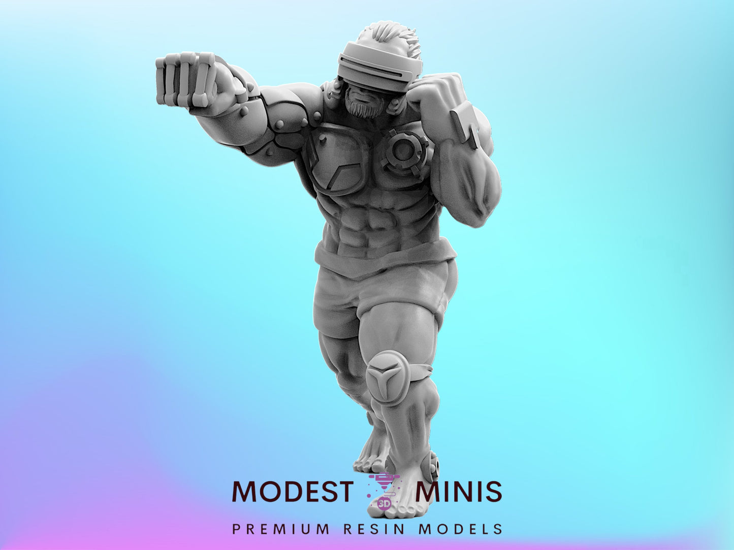 Cyber MMA Fighter Richardson Silva - 32mm Scale Alien Miniature | Papsikels
