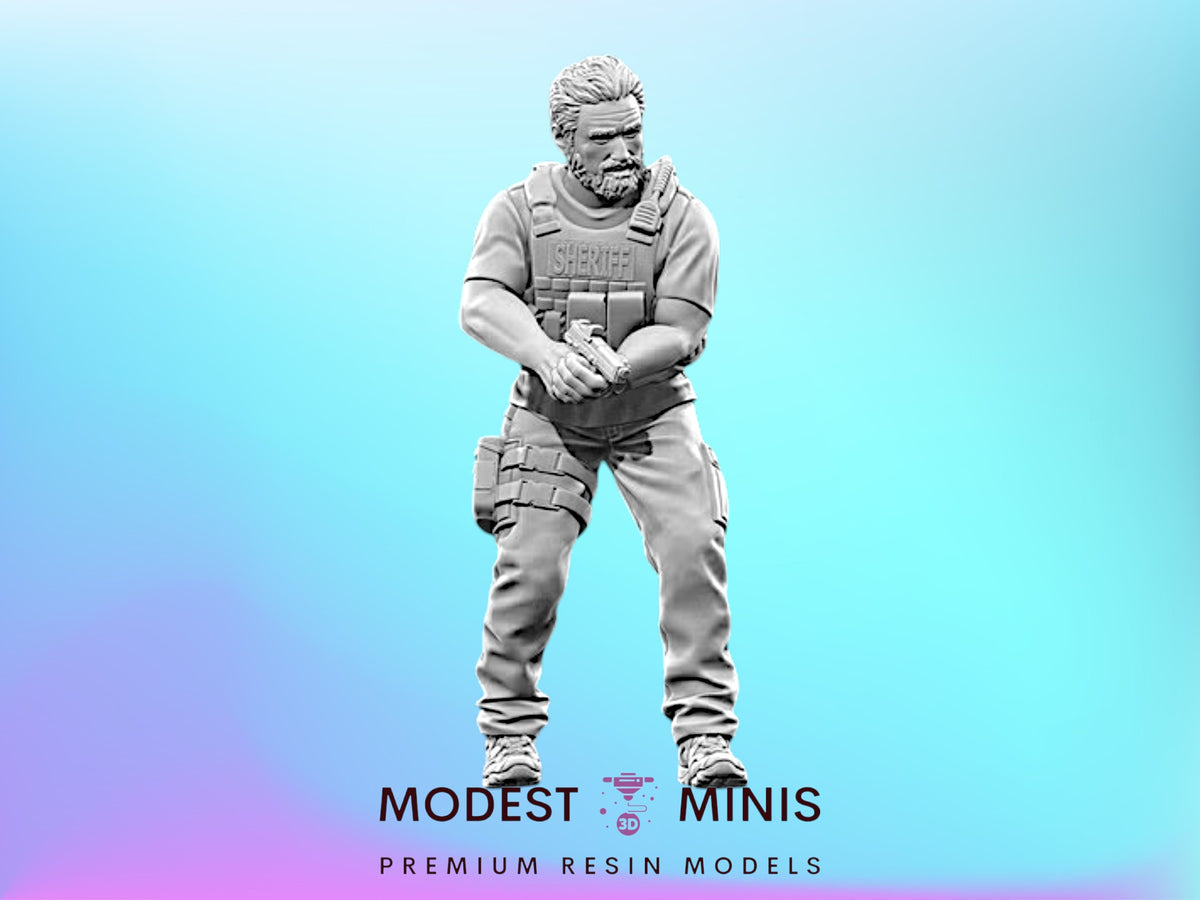 Sheriff Team Leader - 28mm-100mm Scale Resin Military Miniature | Zona Alfa | Spectre Ops Mini