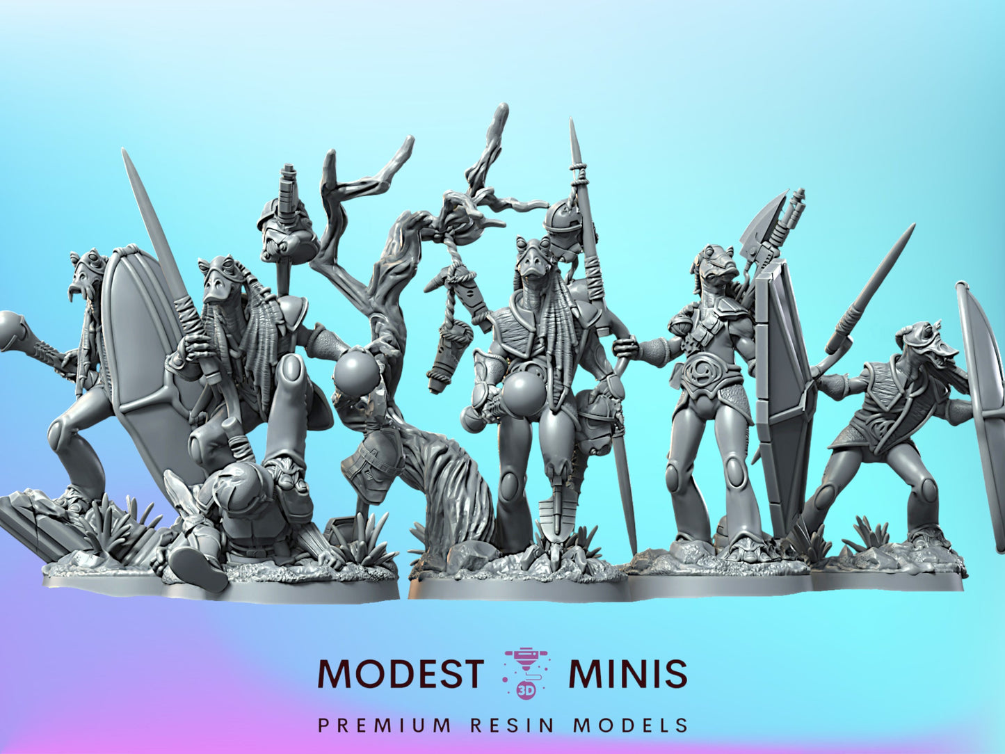 5pc Swamp Warriors - 28mm - 40mm Scale | Star Wars Legion Mini | War Bear