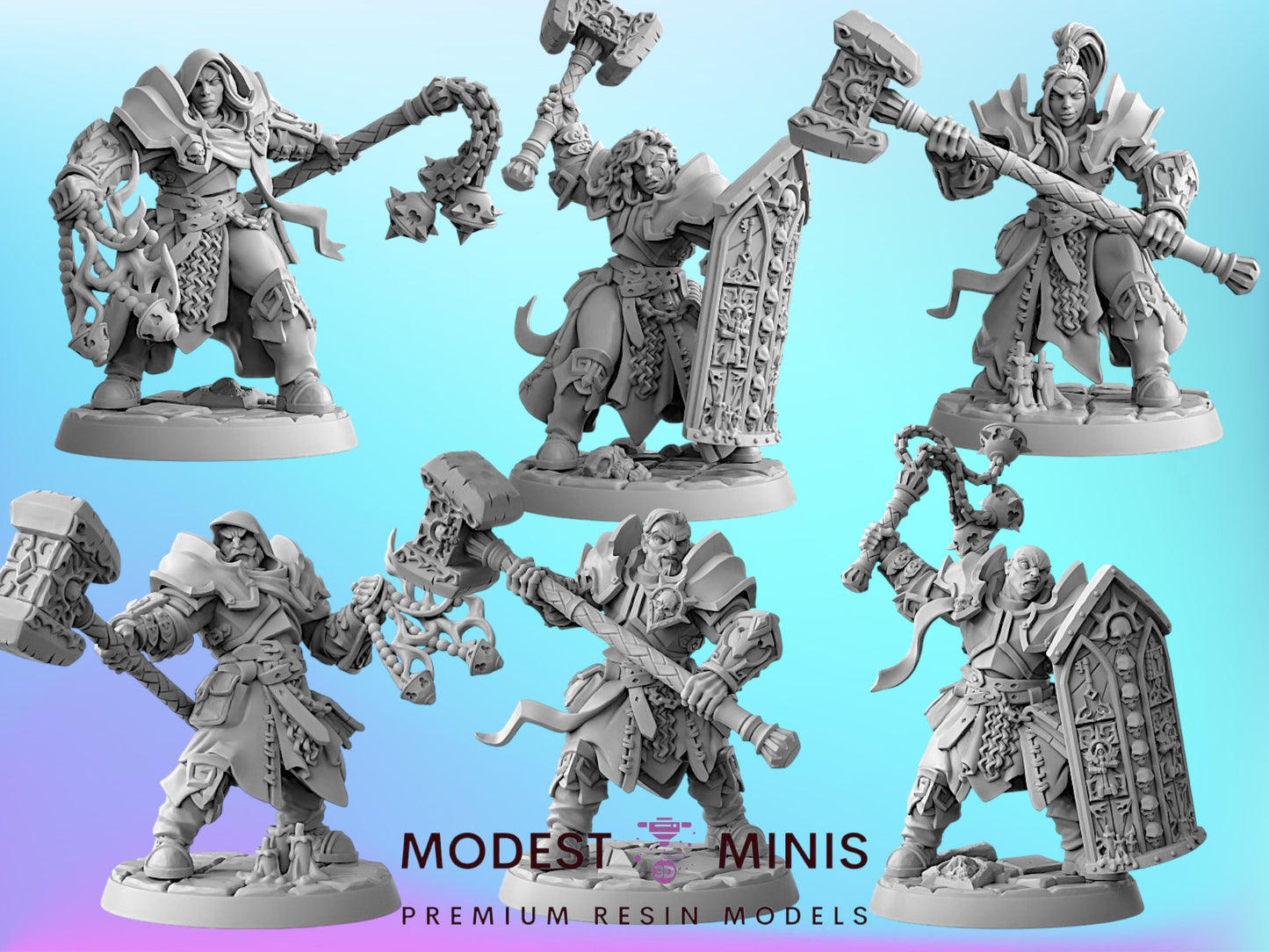 Requiem Templar Set | 28mm - 75mm Scale Resin Minis | DnD | Artisan Guild