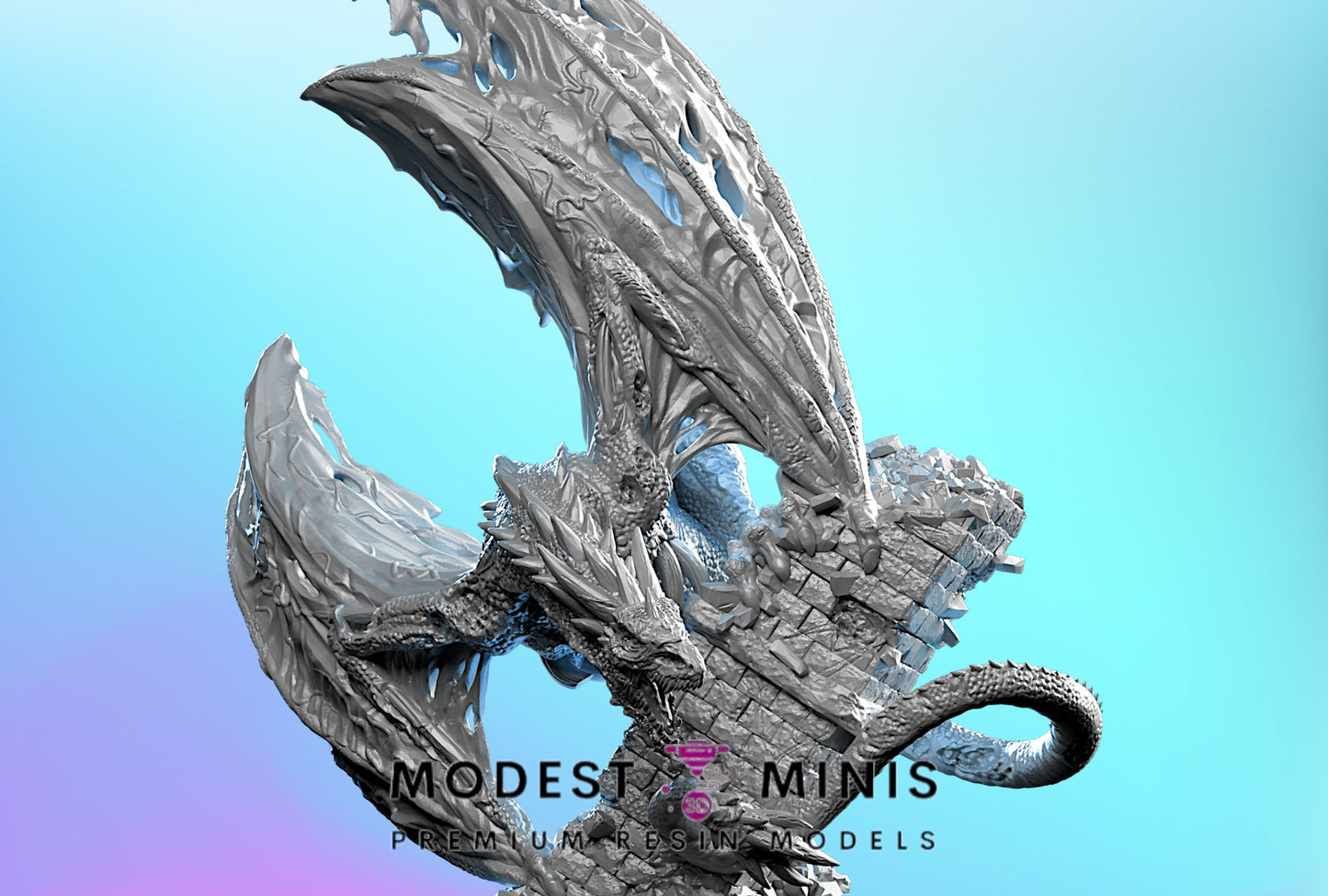 Zombie Dragon | 28mm - 100mm Scale Resin Mini | Zombicide | Vaultz GoT