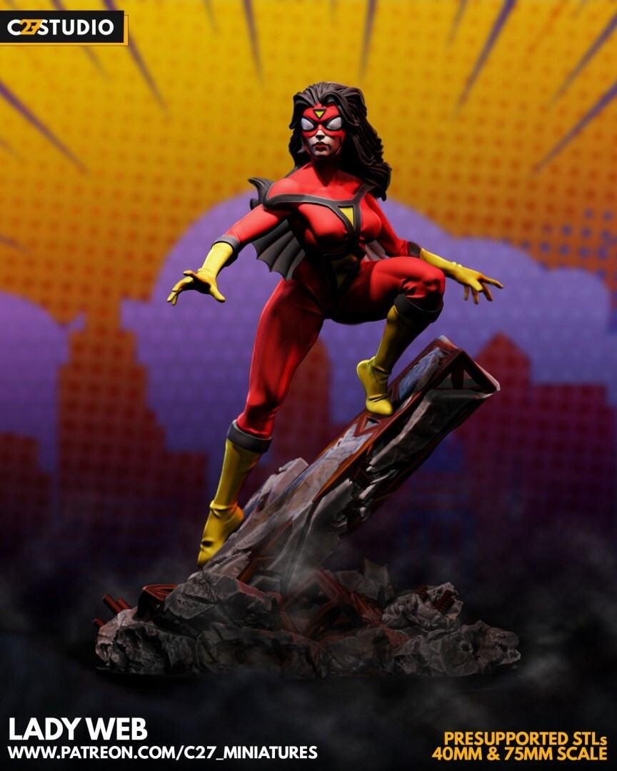 Lady Web - 32mm - 40mm Mini | Crisis Protocol Proxy | C27