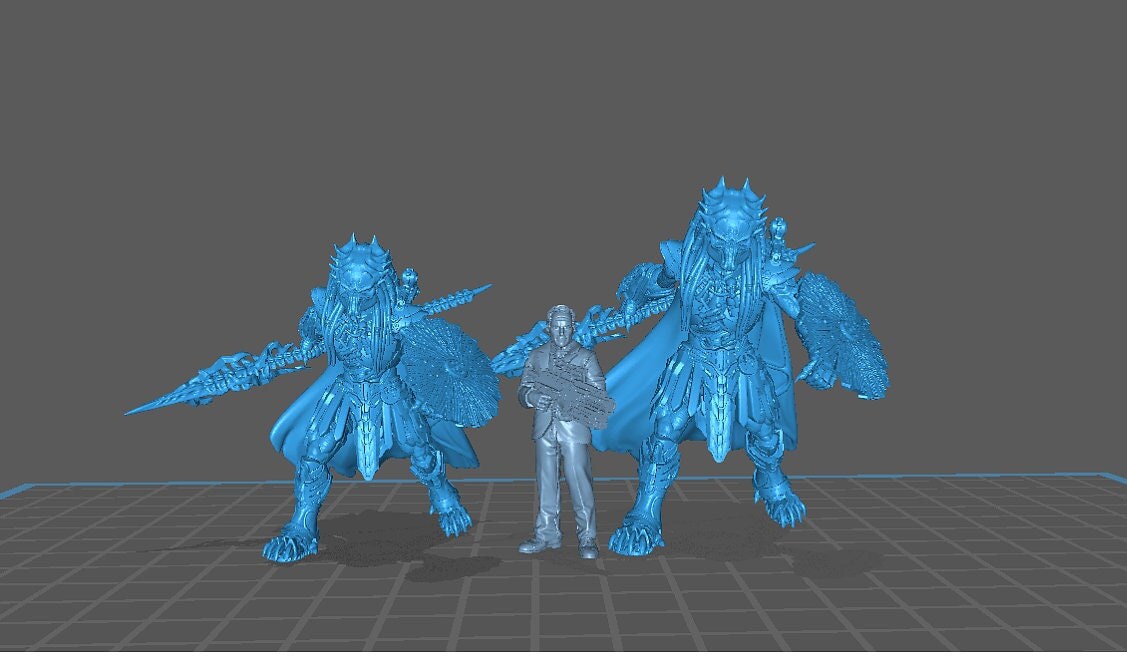 Ancient Wulfen Skull Hunter - 32mm Scale Alien Miniature | RPG | Sci fi | Cyberpunk | Role Playing | DnD | Papsikel