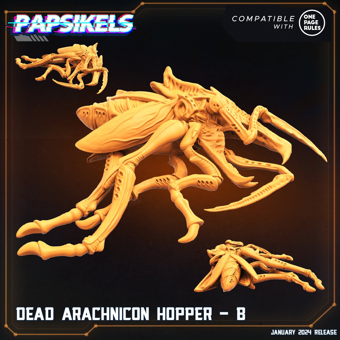 Dead Arachnicon Hoppers - 32mm Scale Miniature | RPG | Sci fi | Cyberpunk | Role Playing | Papsikel