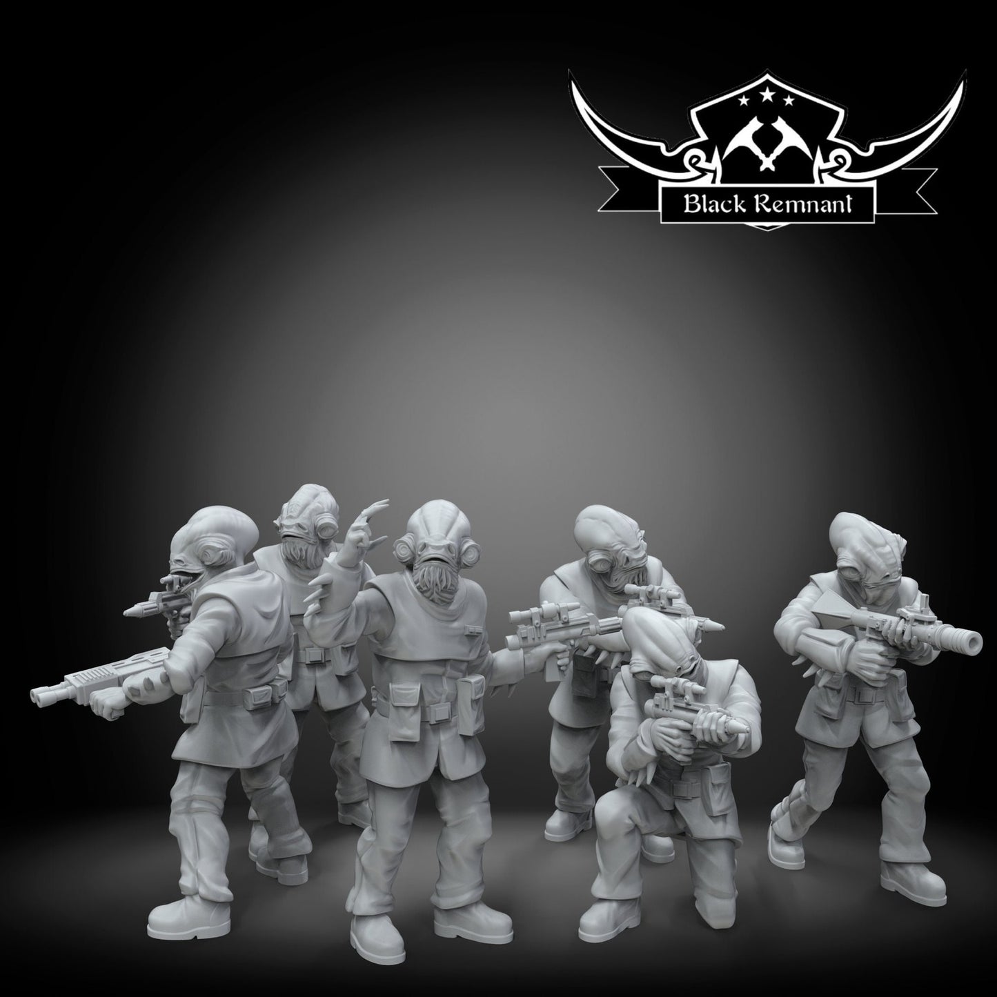 6pc Fish Fleet Troopers - 28mm - 40mm Scale | D&D | Star Wars Legion Mini