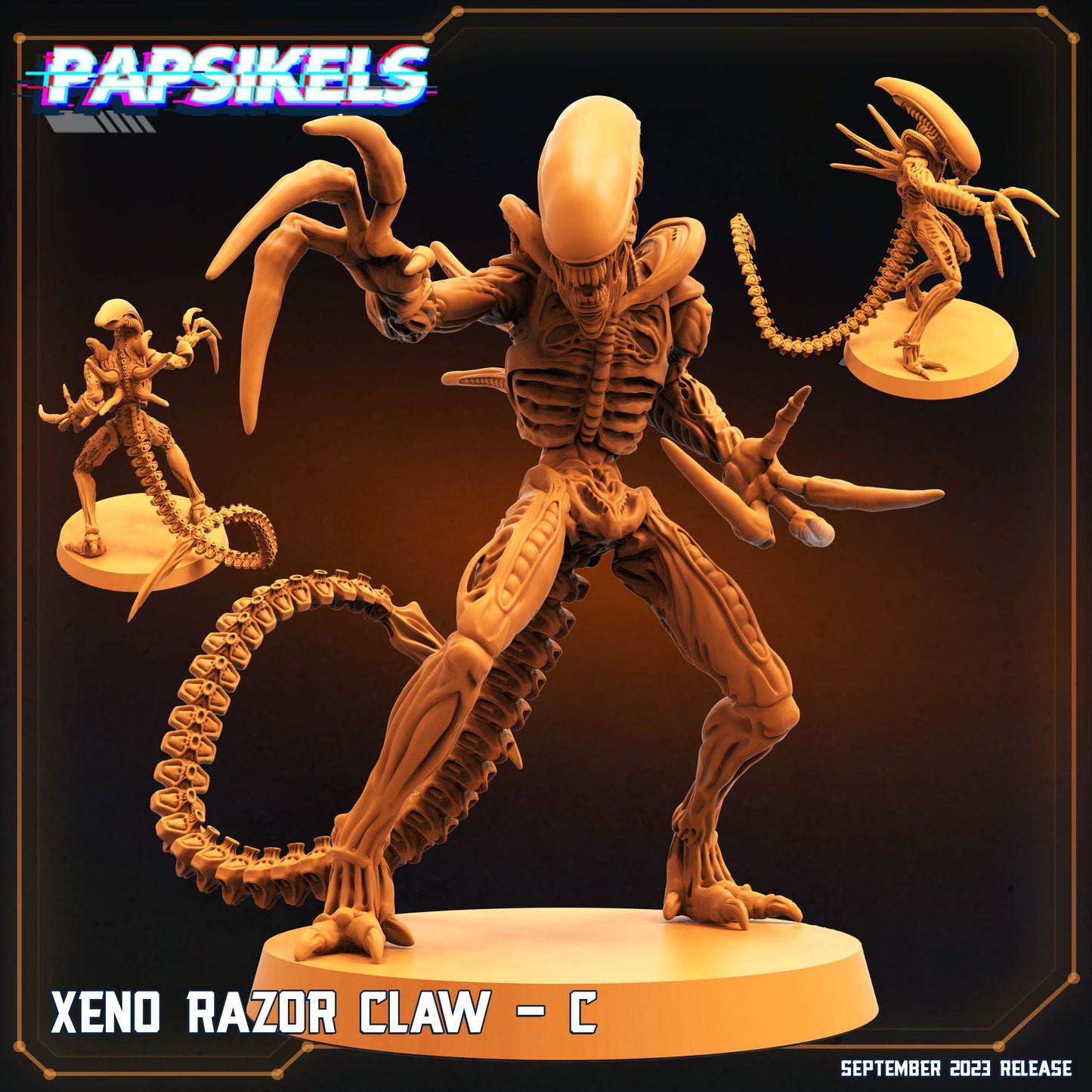 Xeno Razor Claw C - 32mm Scale Alien Miniature | RPG | Sci fi | Xeno | Role Playing | DnD | Papsikel