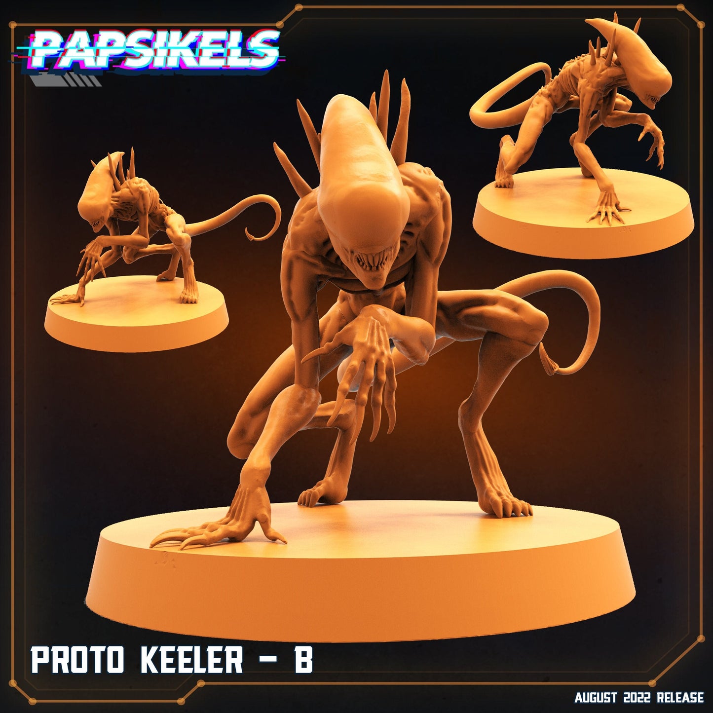 Proto Keeler B - 32mm Scale Alien Miniature | RPG | Sci fi | Law Upholders | Role Playing | DnD | Papsikel