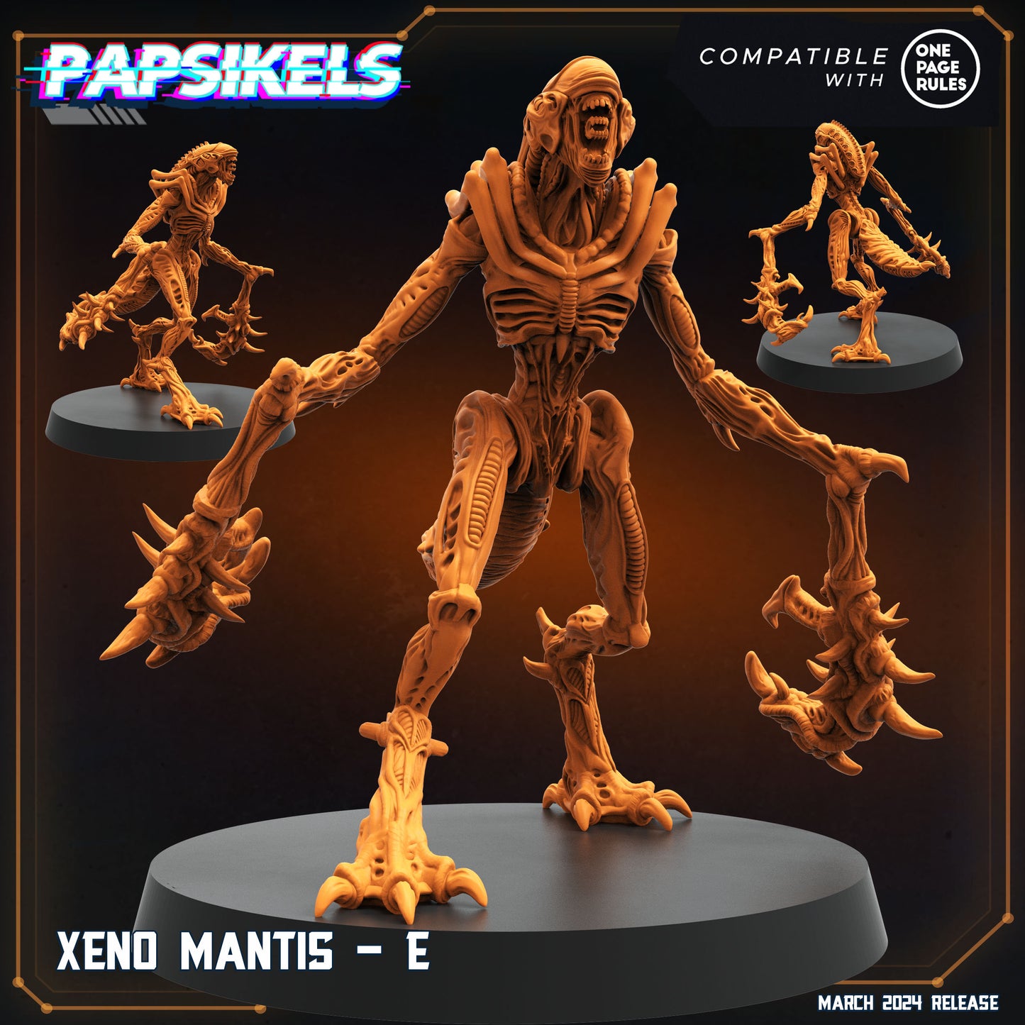 Xeno Mantis Set - 32mm Scale Aliens Miniature | RPG | Sci fi | Papsikels