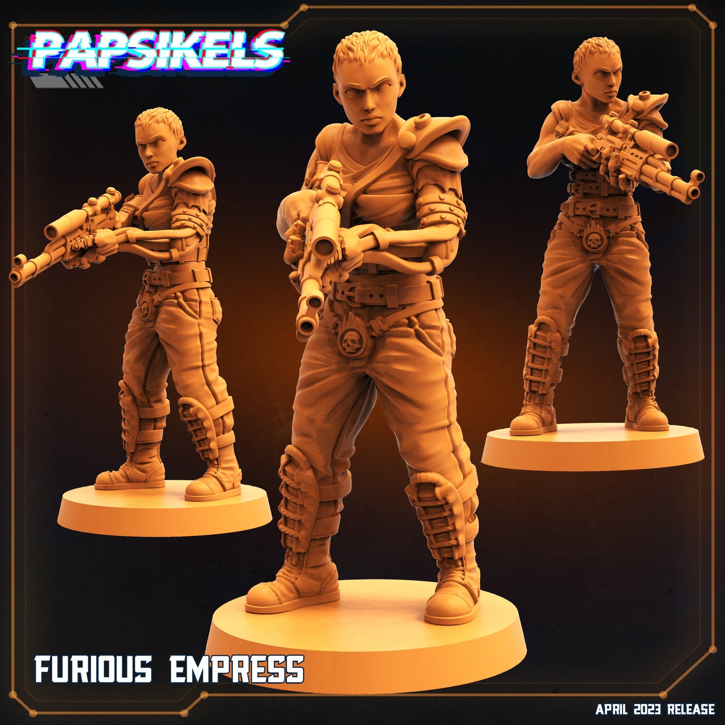 Furious Empress - Resin Miniature | RPG | Sci fi | Cyberpunk | Role Playing | DnD | Papsikel Wardudes