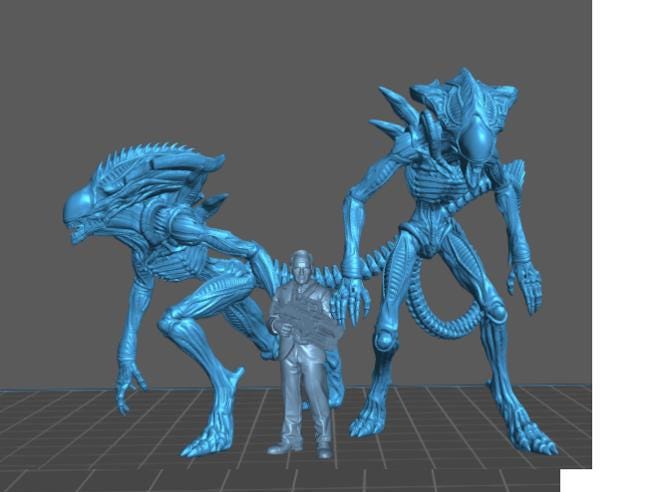 Elite Xeno Praetorian 1 - 32mm Scale Alien Miniature | RPG | Sci fi | AvP | Role Playing | DnD | Papsikel