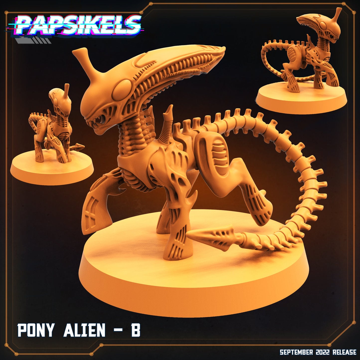 Pony Alien - Resin 3D Print Alien Miniature | RPG | Sci fi | Cyberpunk | Role Playing | DnD | Papsikel