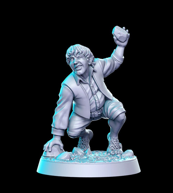 Matty Buckless Halfling Adventurer - 32mm Scale DnD Miniature | Dungeons and Dragons | JRPG Mini - RN Estudio