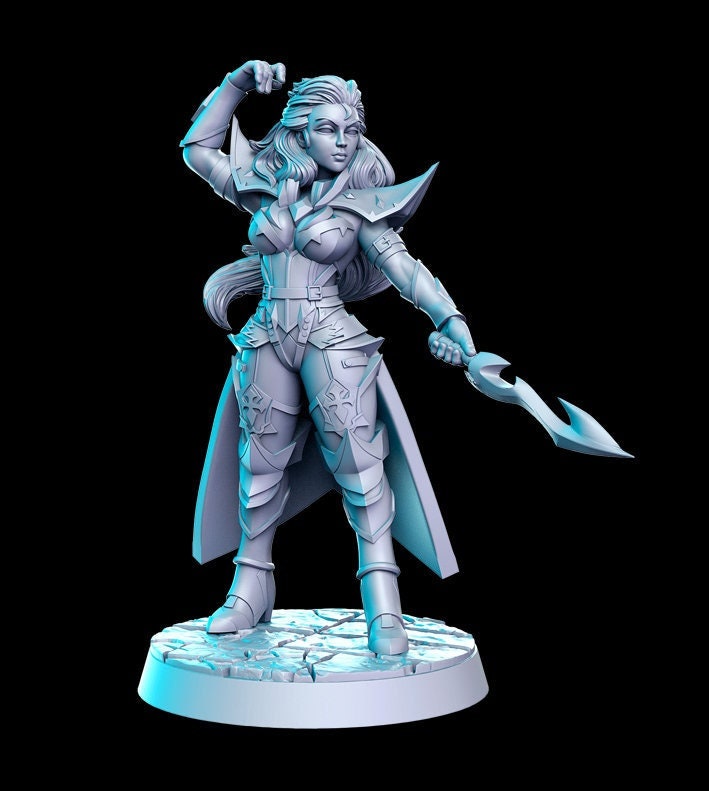 Shariza Female Mage - 32mm Scale DnD Miniature | Dungeons and Dragons | JRPG Mini - RN Estudio