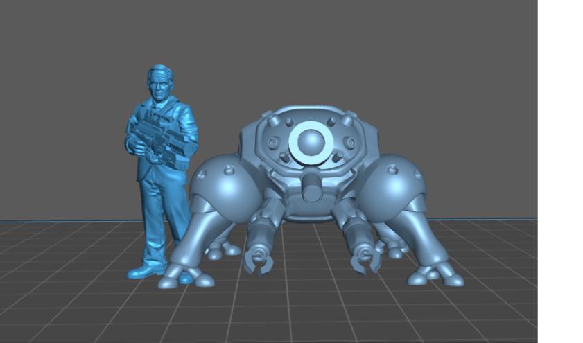 Papsikoma - 28mm 32mm 40mm Scale Cyberpunk Miniature | Ghost in the Shell | | Papsikels