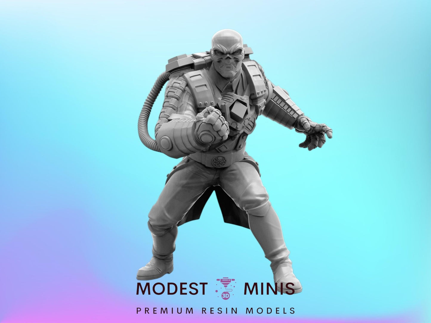 Skull Cubed Red Skull - 40mm Miniature | Crisis Protocol Proxy | Trident