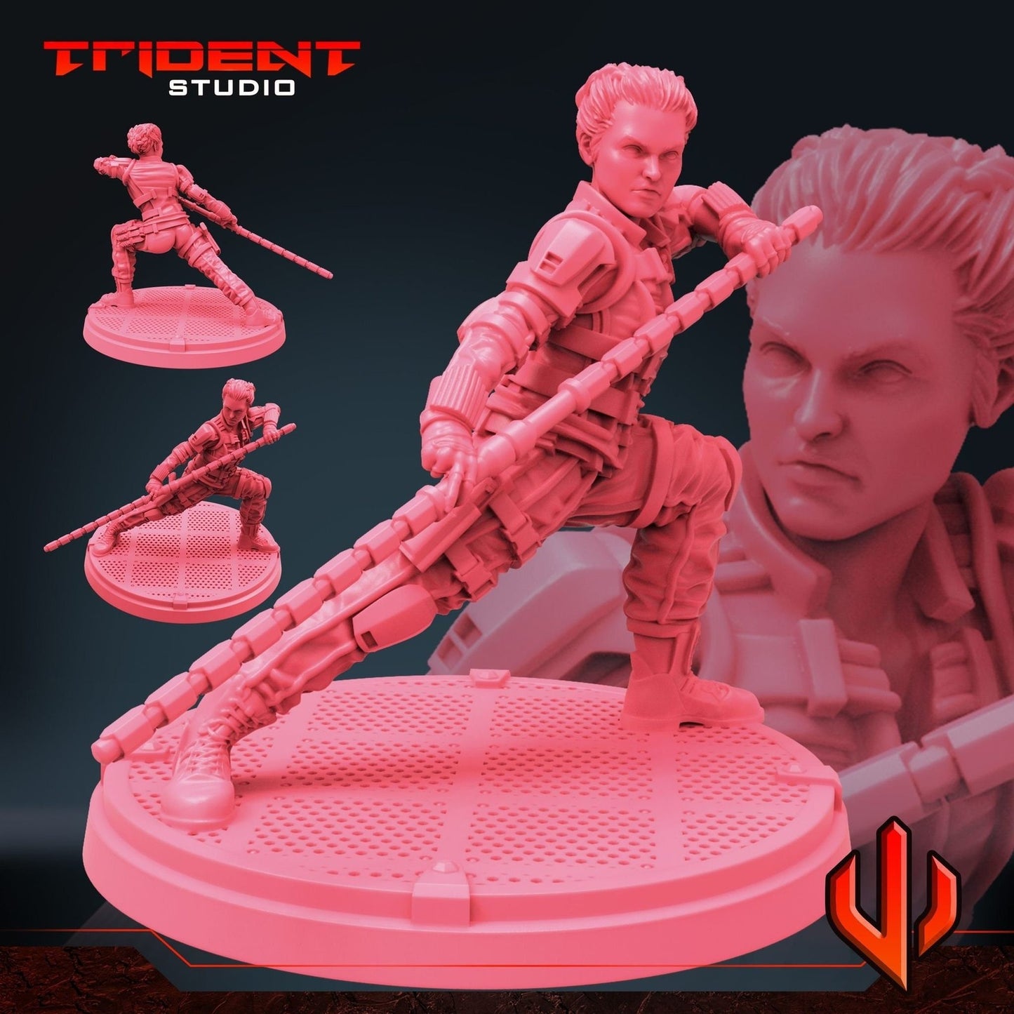 Black Florence Readied - 40mm Miniature | Crisis Protocol Proxy | Trident