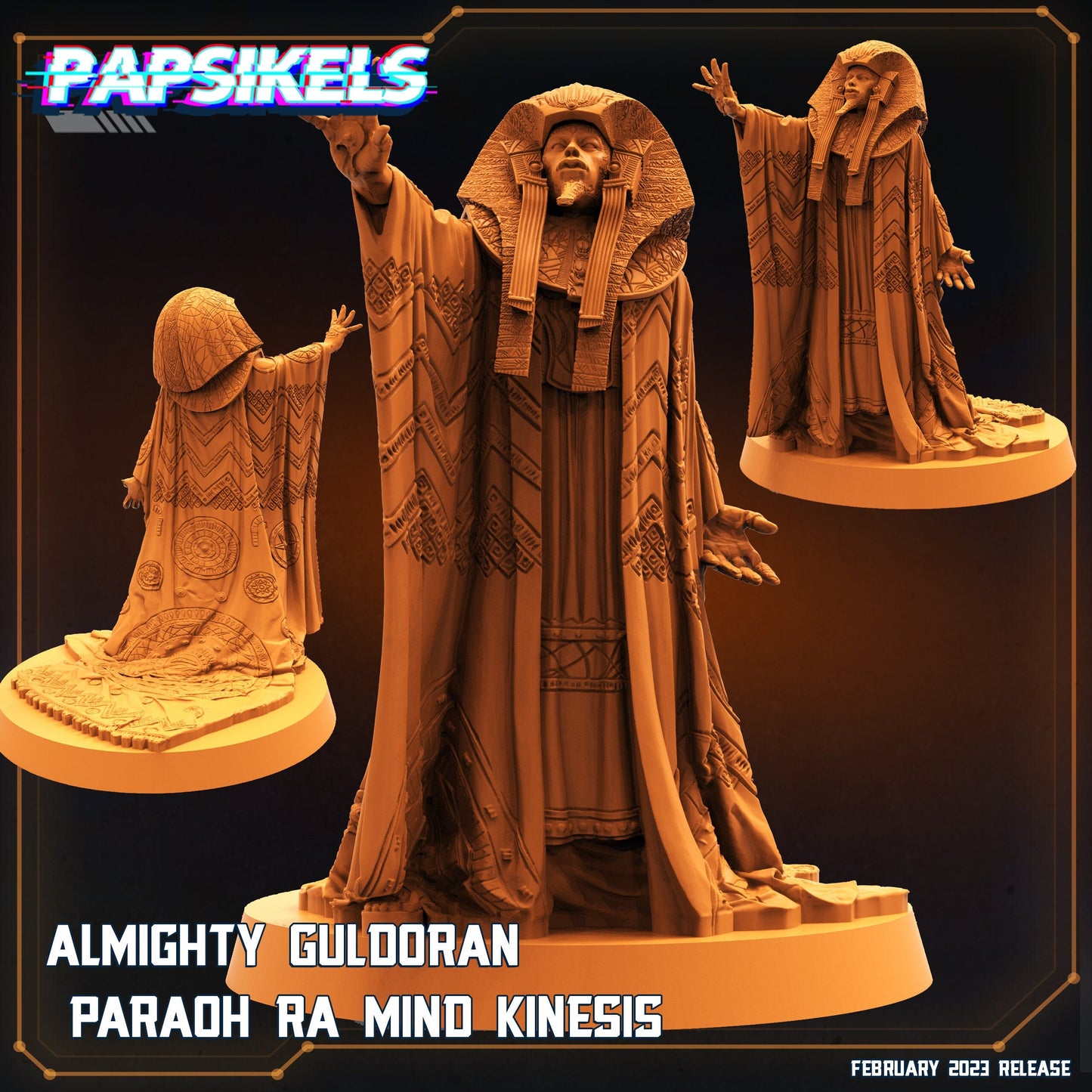 Gul'Doran Pharaoh Ra Mind Kinesis - Resin 3D Print Alien Miniature | RPG | Sci fi | Cyberpunk | Role Playing | DnD | Papsikel Star Entrance