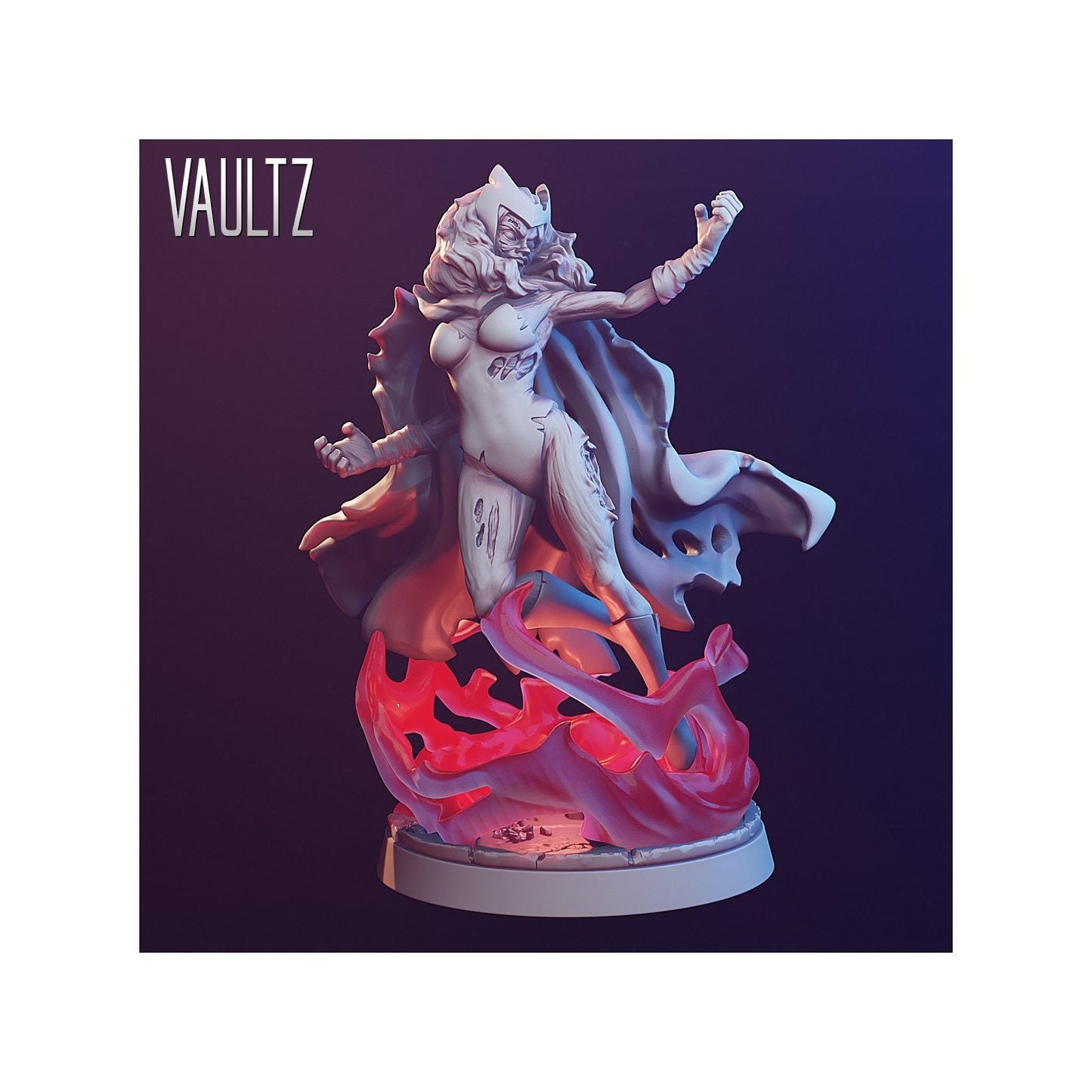 Zombie Red Witch | 28mm - 100mm Scale Resin Mini | Marvel Zombicide | Vaultz