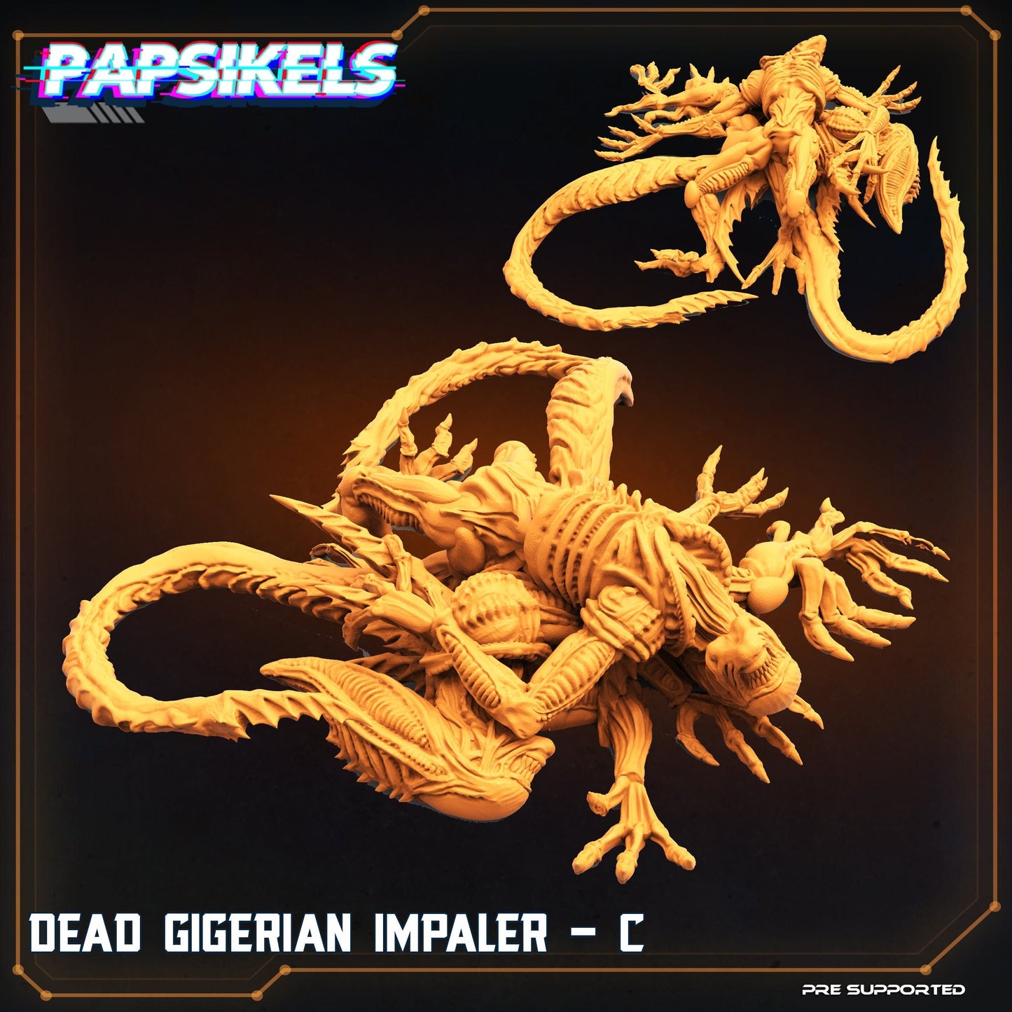Dead Alien Impaler C Pile - 32mm Scale Alien Miniature | RPG | Sci fi | Cyberpunk | Role Playing | DnD | Papsikel