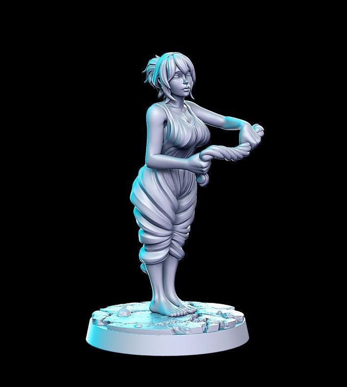 Villager NPC Beth washing girl - 32mm Scale DnD Miniature | Dungeons and Dragons | JRPG Mini - RN Estudio