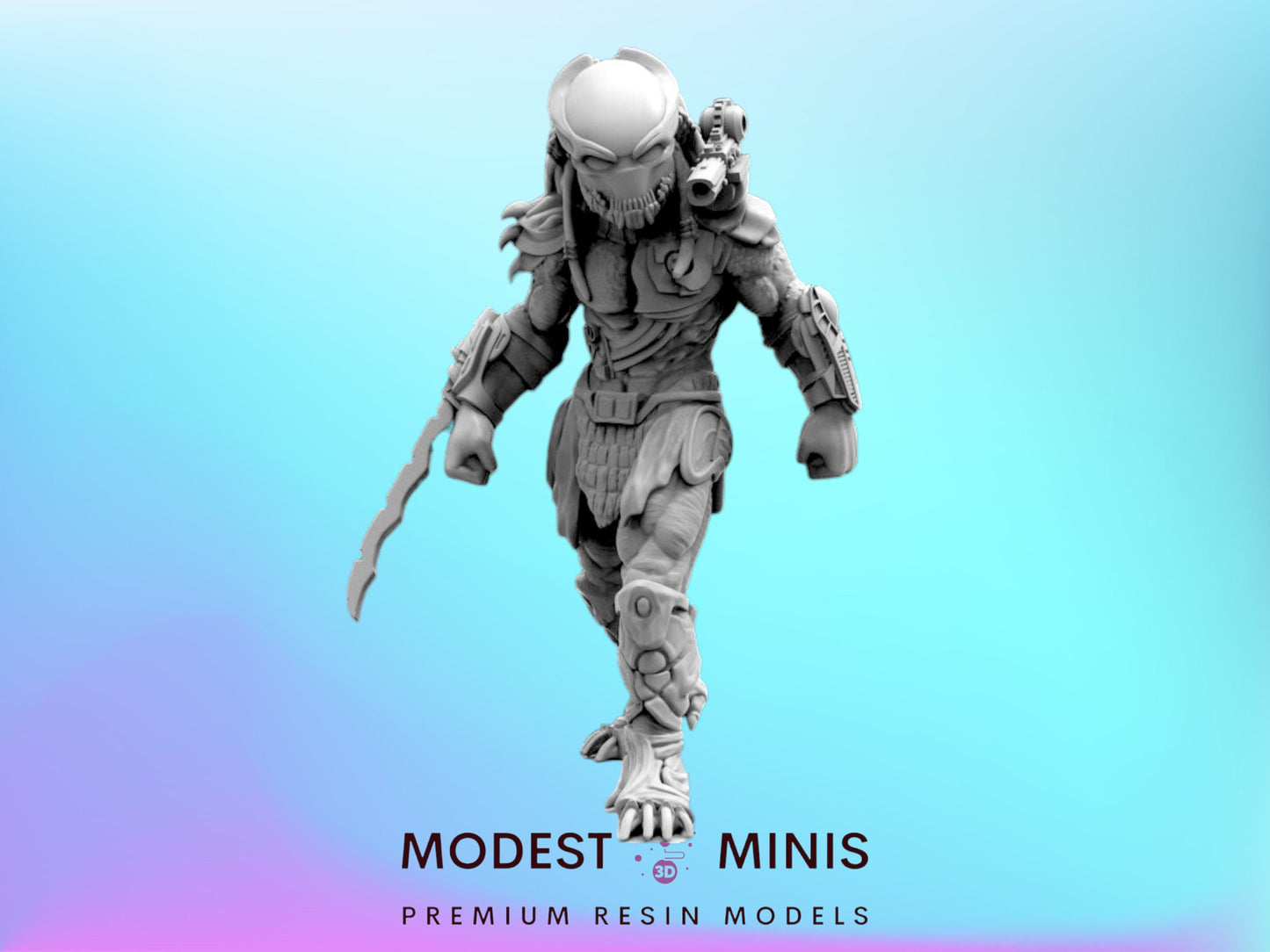 Berserk Skull Hunter - 32mm Scale Alien Miniature | RPG | Sci fi | Cyberpunk | Role Playing | DnD | Papsikel