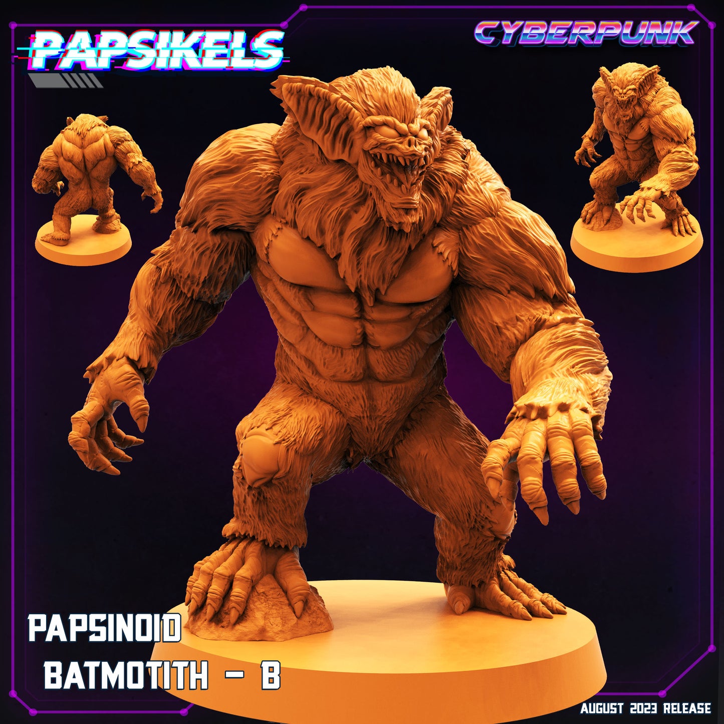 Papsinoid Batmotith B - Resin Cyberpunk Miniature | Papsikels