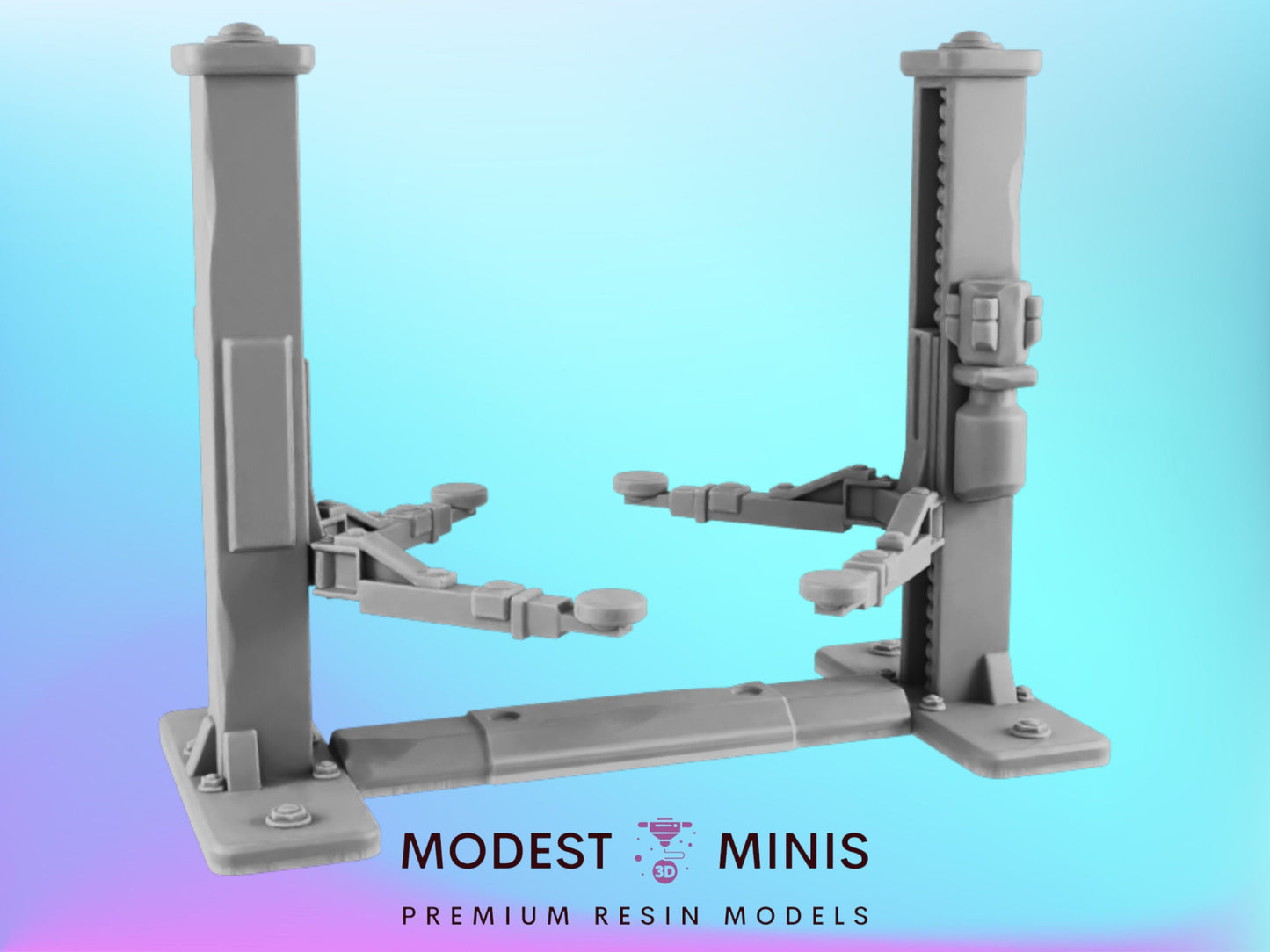 Mechanics Car Lift | 28mm - 54mm Scale | Survivor Terrain | Fantasy Scatter | Sci Fi Terrain | EC3D Badlands