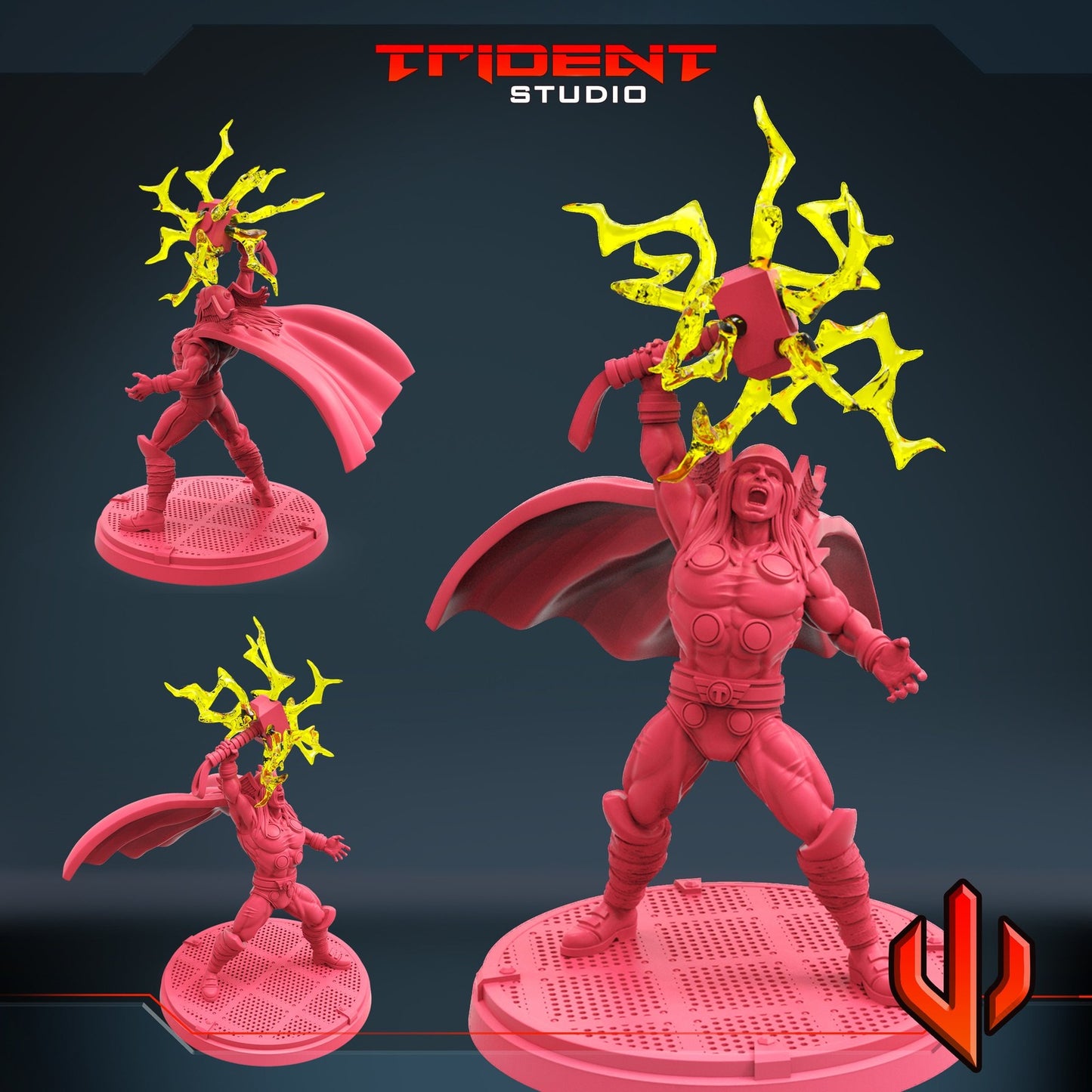 Classic God of Thunder A - 40mm Miniature | Crisis Protocol Proxy | Trident