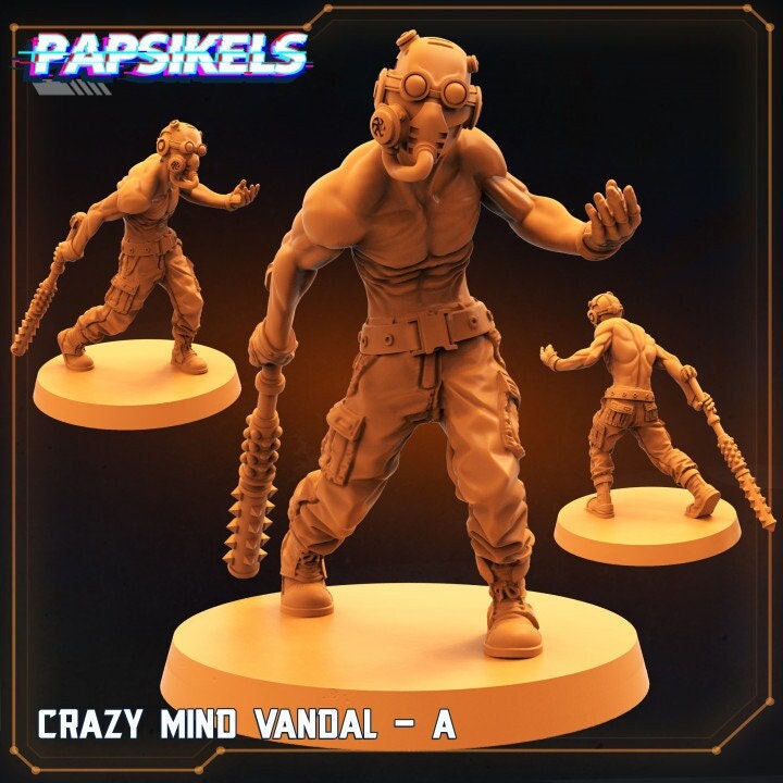 Crazy Mind Vandal A - Resin Scale Alien Miniature | Cyberpunk | Papsikels