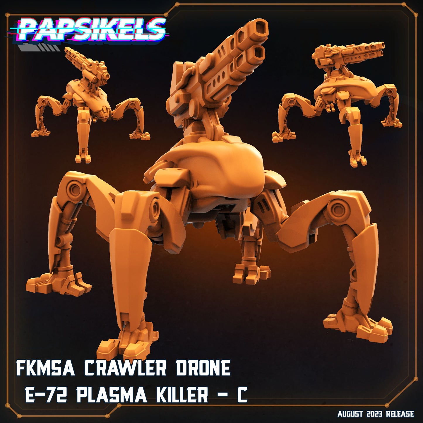 3pc Crawler Drone Plasma Killer - 32mm Scale Alien Miniature | RPG | Sci fi | Cyberpunk | Role Playing | DnD | Papsikel