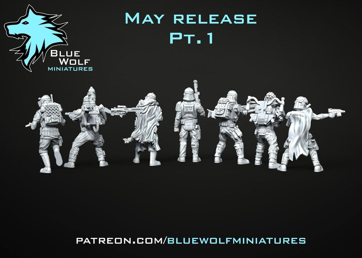7pc Remnant Clones Set - 28mm - 40mm Scale | Blue Wolf | Star Wars Legion Mini