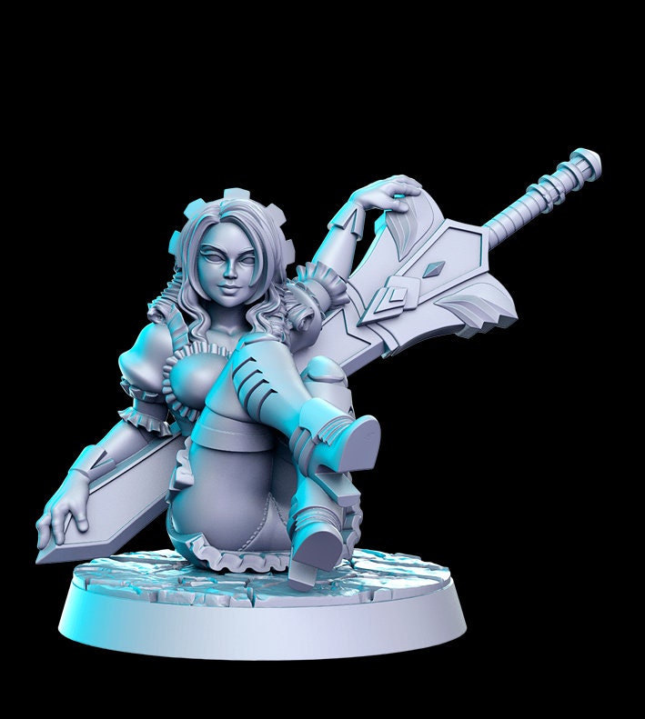 Shareena Maid Guard - 32mm Scale DnD Miniature | Dungeons and Dragons | JRPG Mini - RN Estudio