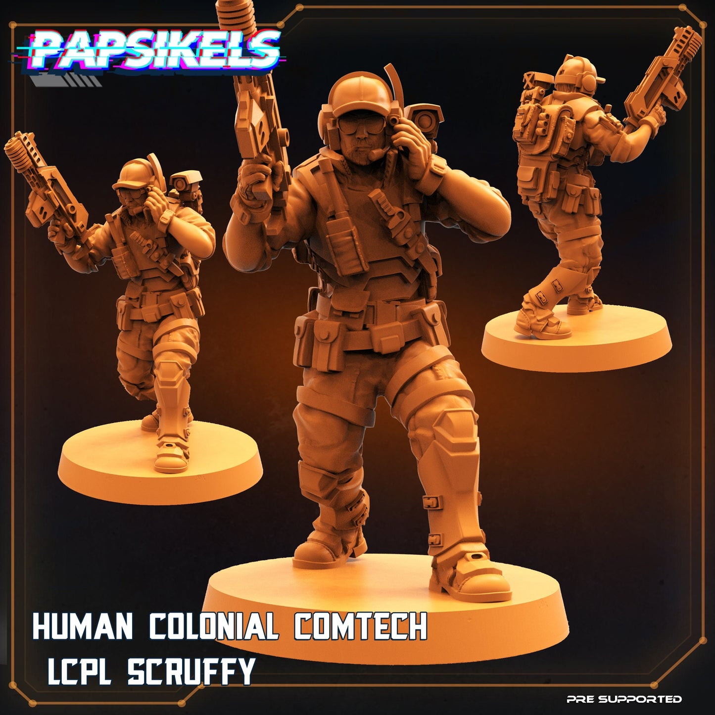 Colonial Comtech Scruffy - 32mm Scale Alien Miniature | RPG | Sci fi | Cyberpunk | Role Playing | DnD | Papsikel