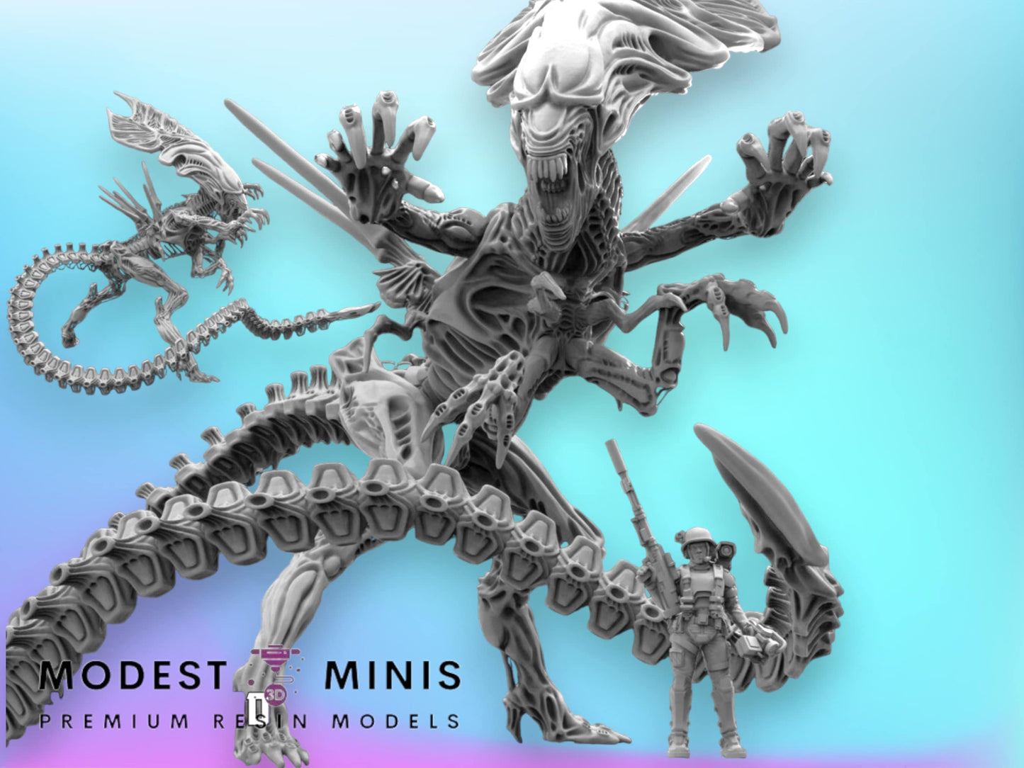 Alien Xeno Brood Mother - 32mm Scale Alien Miniature | RPG | Sci fi | Cyberpunk | Role Playing | DnD | Papsikel