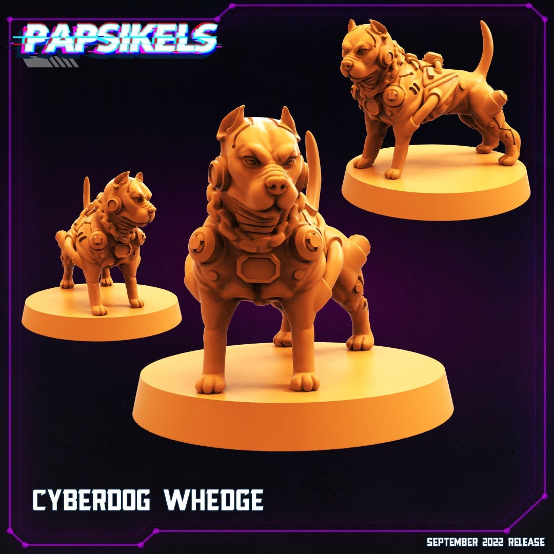 Cyberdog Whedge - 32mm Scale Cyberpunk Miniature | Alien | Papsikels