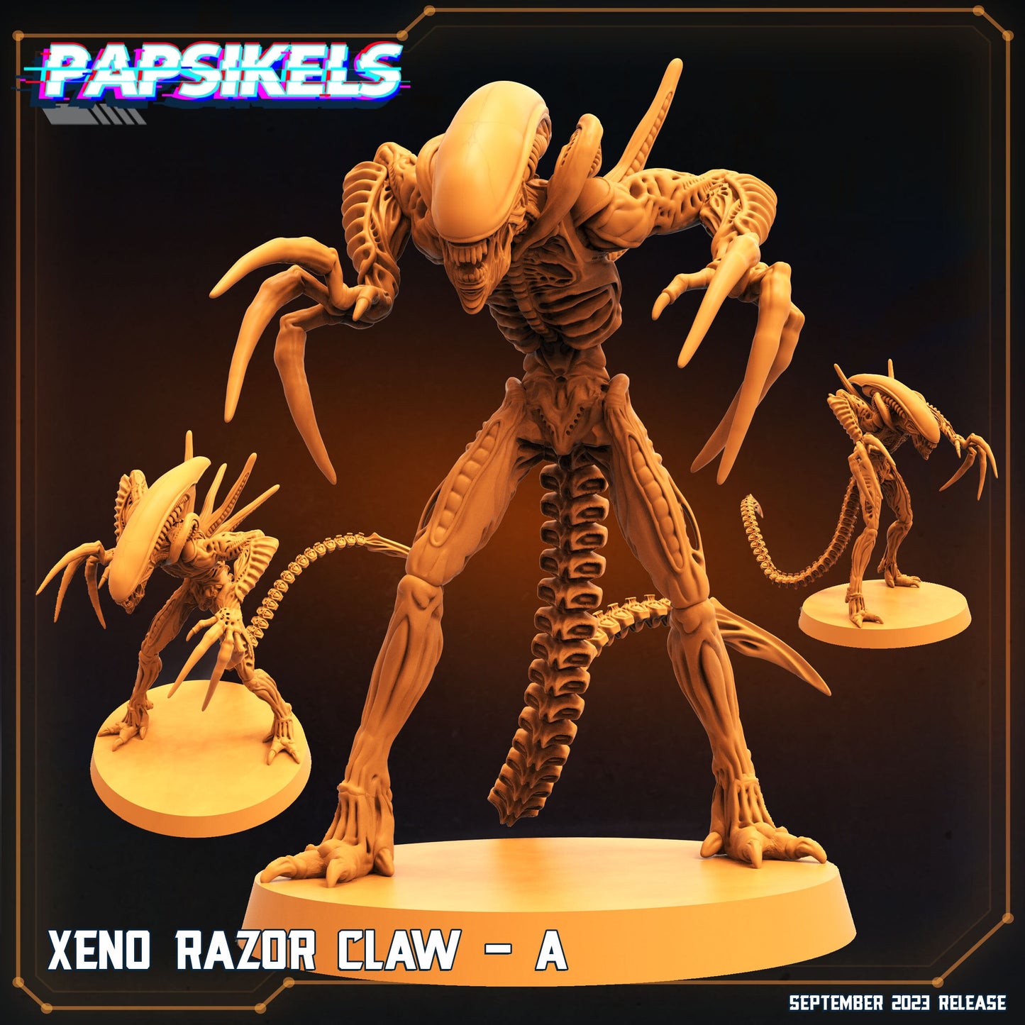 Xeno Razor Claw A - 32mm Scale Alien Miniature | RPG | Sci fi | Xeno | Role Playing | DnD | Papsikel