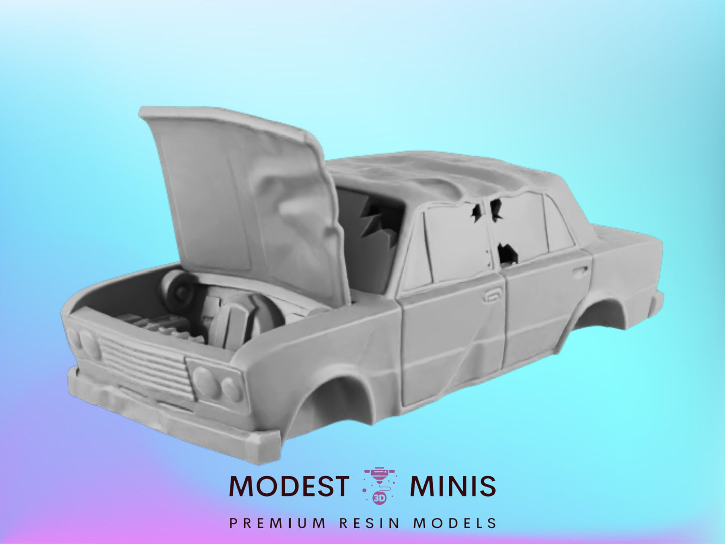 Mechanics Junked Car | 28mm - 54mm Scale | Survivor Terrain | Fantasy Scatter | Sci Fi Terrain | EC3D Badlands