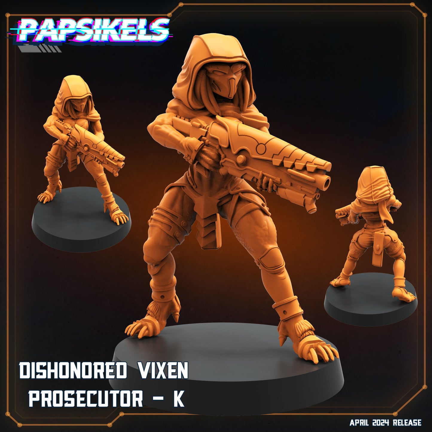 Dishonored Vixen Persecutor Squad H-K - Resin 3D Print Miniature | RPG | Sci fi | Cyberpunk | Role Playing | DnD | Papsikel Xenowars