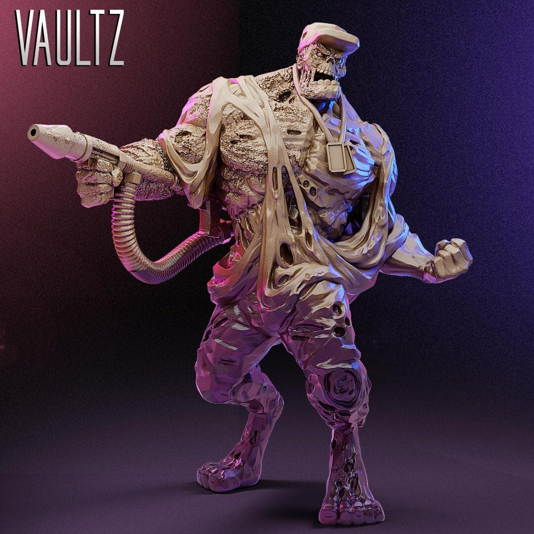 Zombie Abomination Flamethrower | 28mm - 100mm Scale Resin Mini | Zombicide | Vaultz