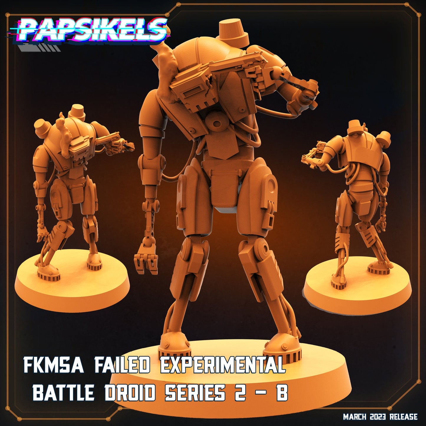 Failed Experimental Droid Series 2 B - 32mm Scale Miniature | RPG | Sci fi | Cyberpunk | Role Playing | Papsikel