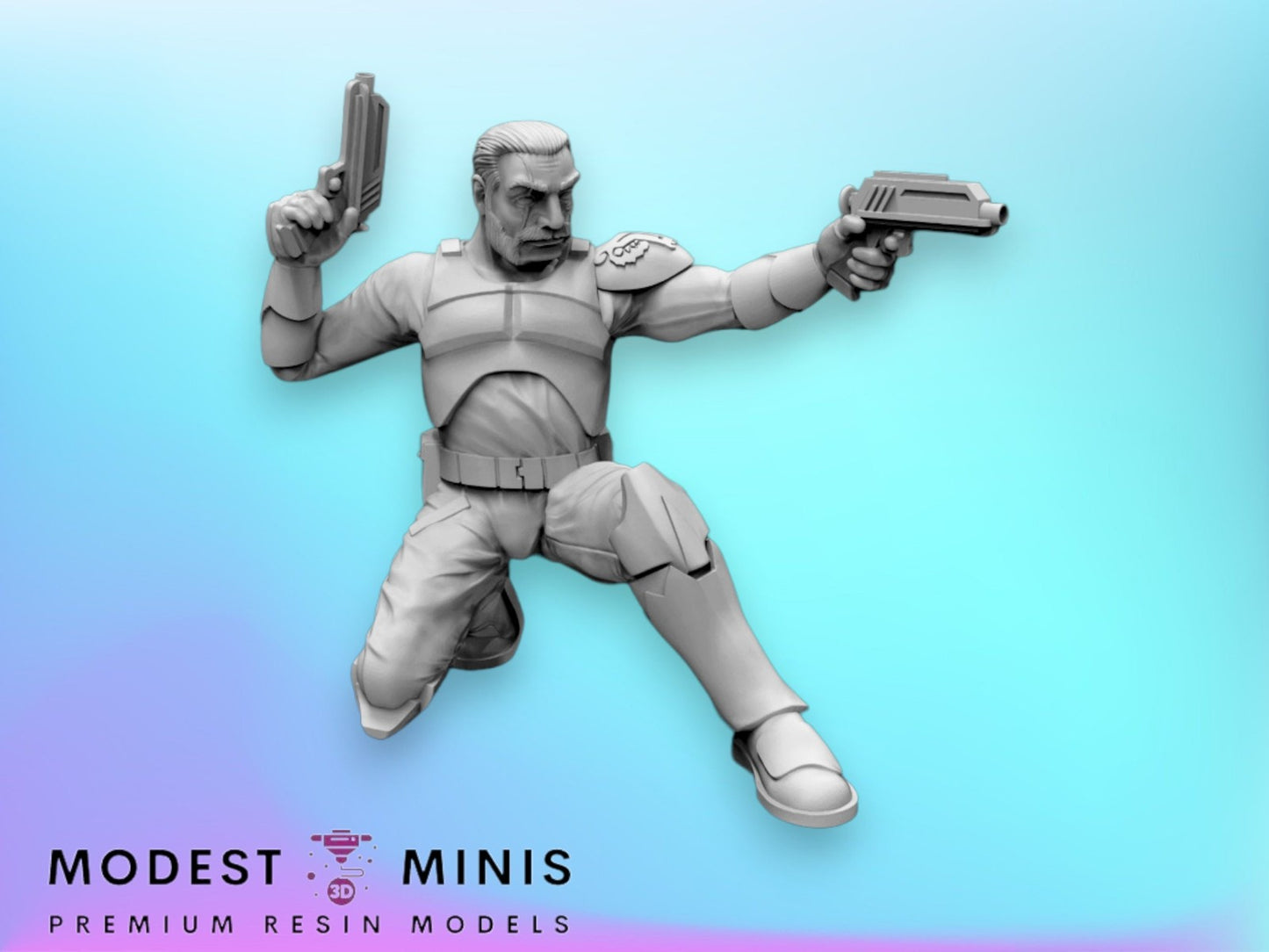 Old Genetic Soldier W - 28mm - 40mm Scale | Black Remnant Star Wars Legion Mini