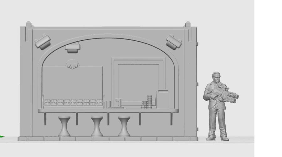 Ice Cream Shop | 28mm - 54mm Scale | Wasteland | Survivor Terrain | Fantasy Scatter | Sci Fi Terrain