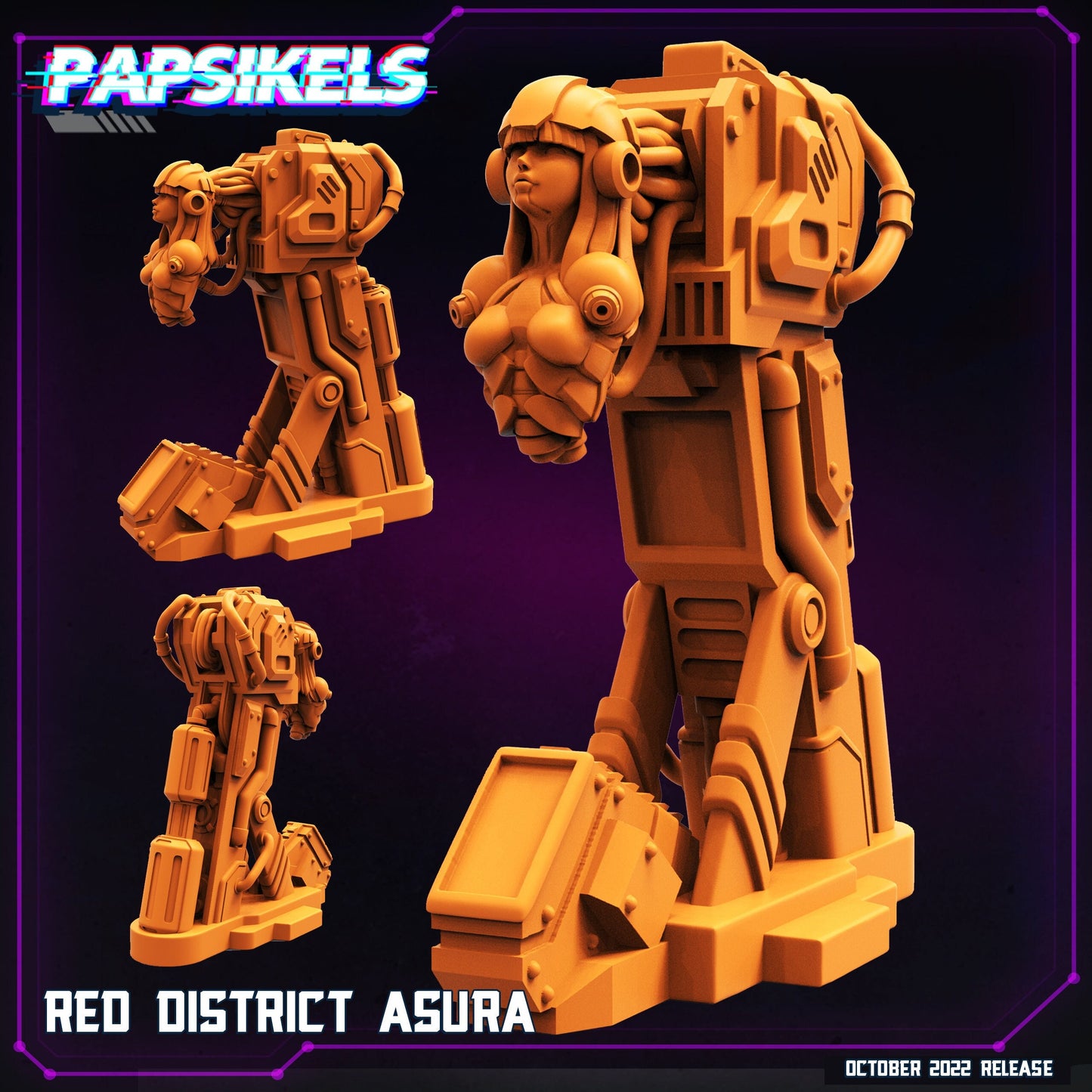 Red District Asura Cyberpunk - 32mm Scale Alien Miniature | Batang City | Papsikels