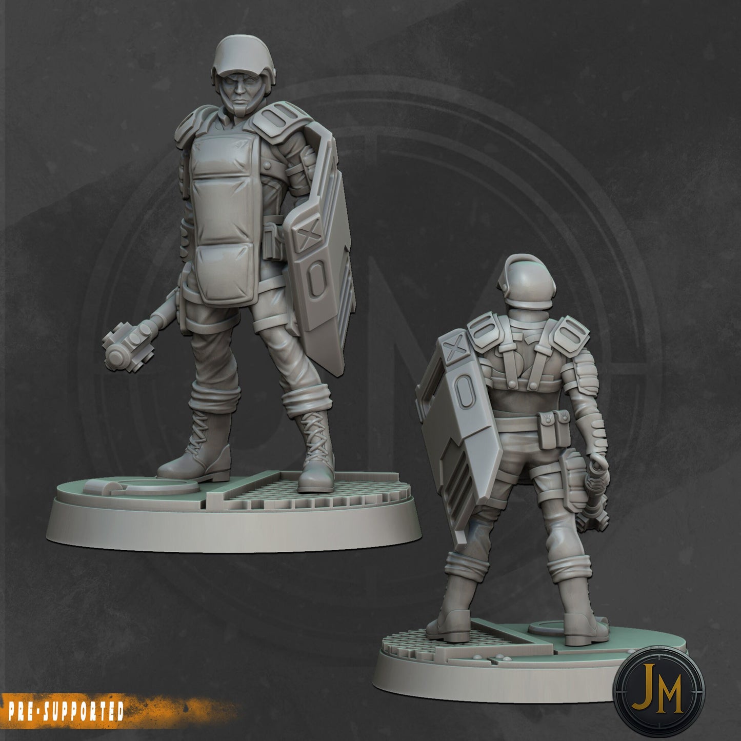8pc Bunker Security Set - 28mm 32mm Scale Badlands Miniature | Cyberpunk | | Nuke World