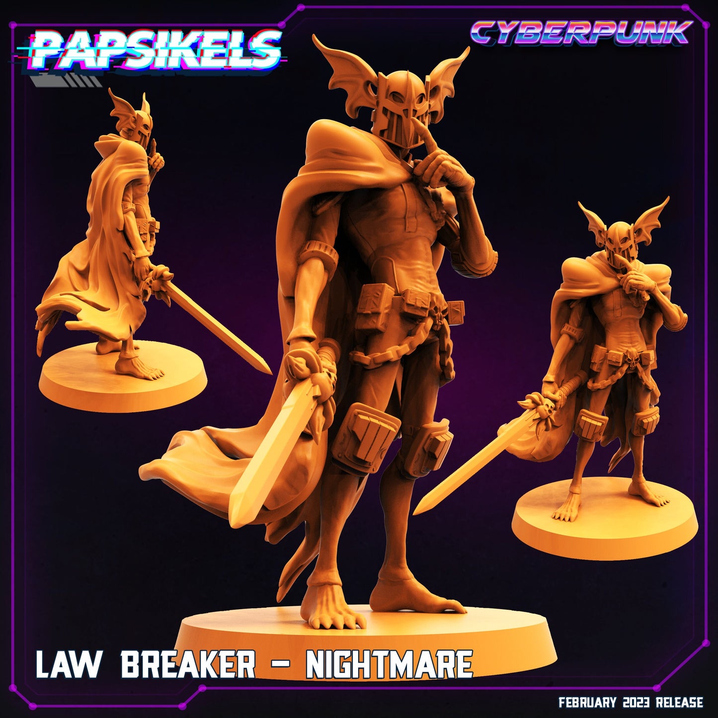 4pc Law Breakers Set - 32mm Scale Alien Miniature | Batang City | Papsikels
