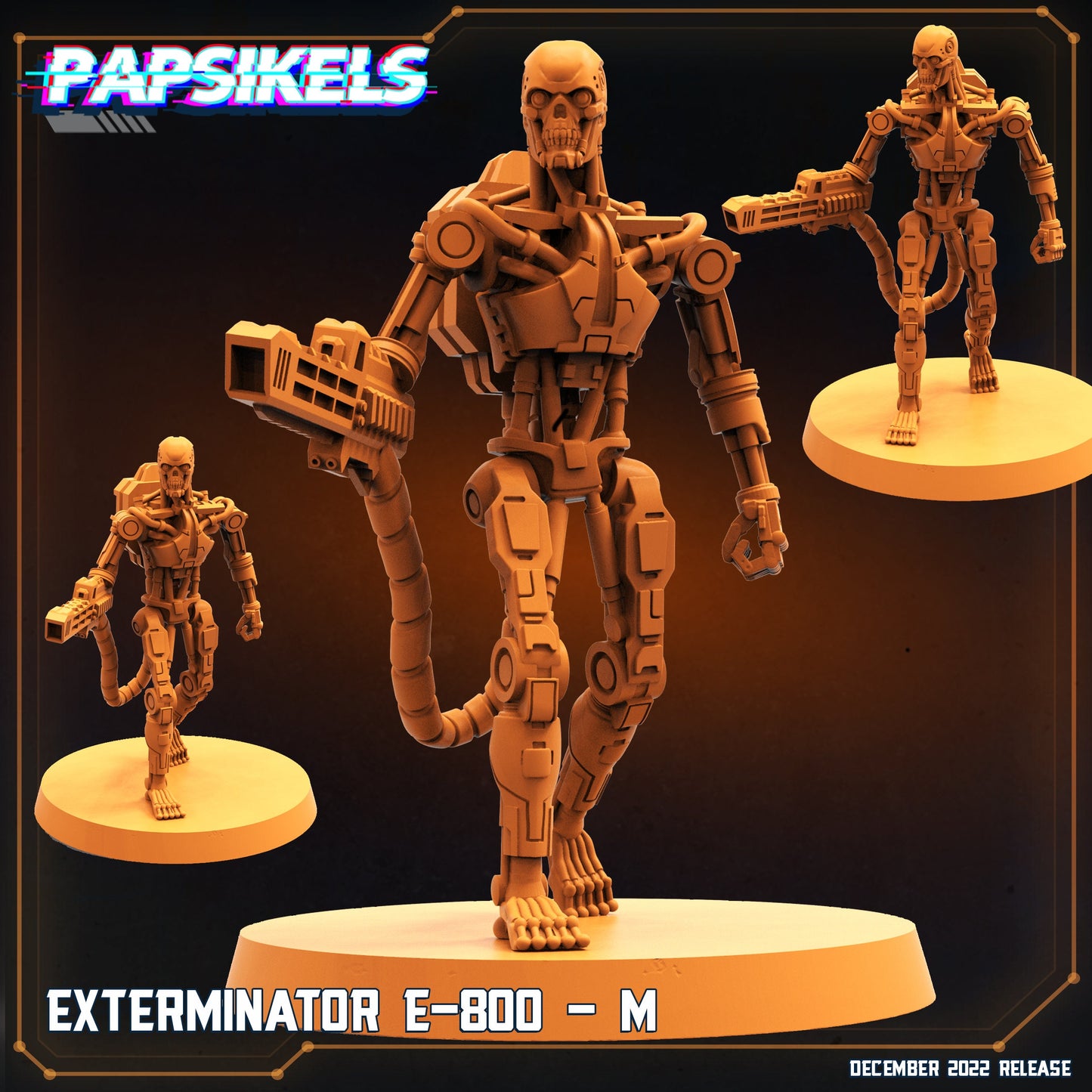 10pc Exterminator E-800 Cyborg Set - Resin 3D Print Alien Miniature | RPG | Sci fi | Cyberpunk | Role Playing | DnD | Papsikel